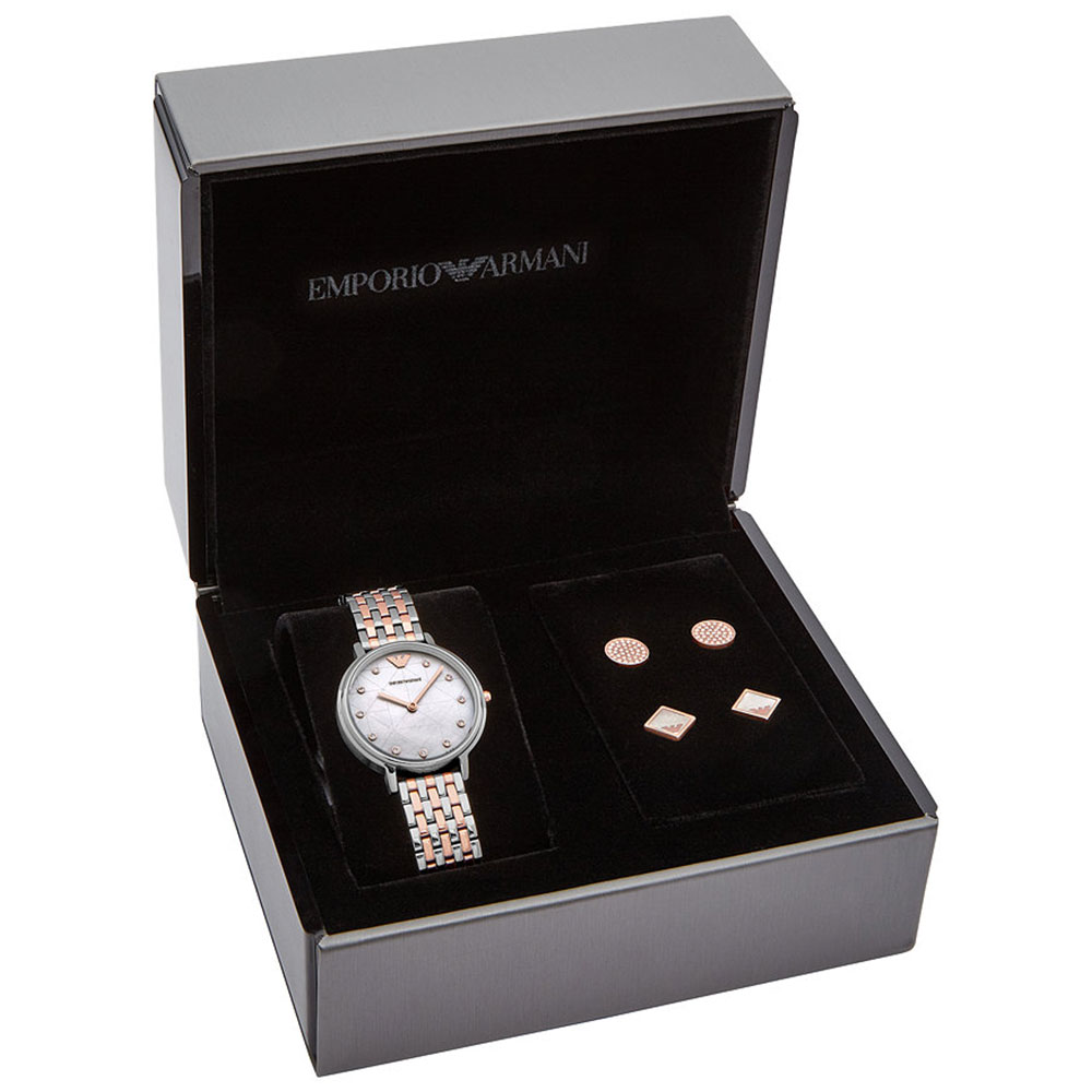 Emporio Armani AR80019 Kadın Set Kol Saati ve Küpe