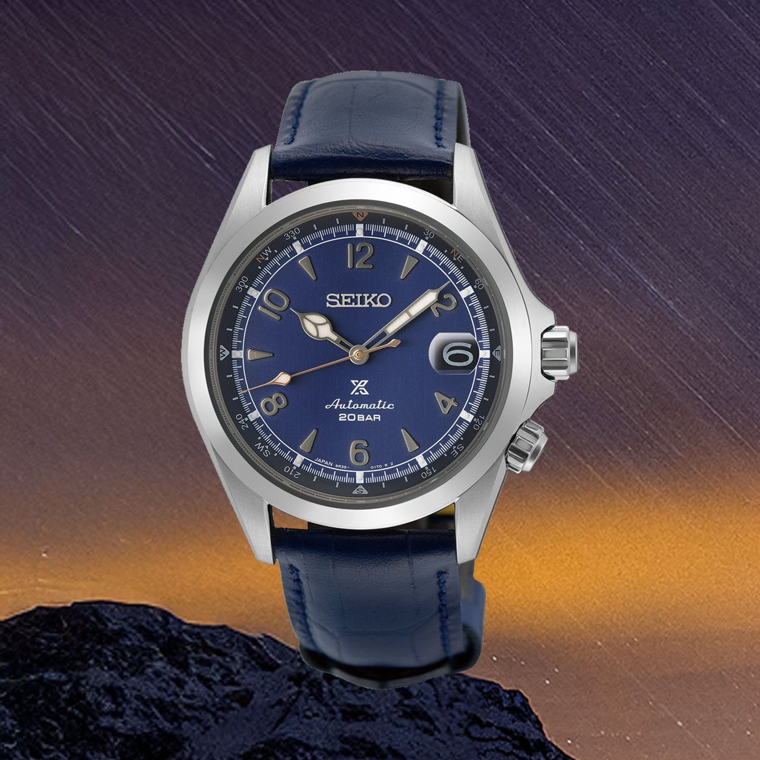 Seiko Prospex Automatic  Alpinist Night Sky European Exclusive Limited Edition SPB531J1 Yedek Kordonlu Erkek Kol Saati