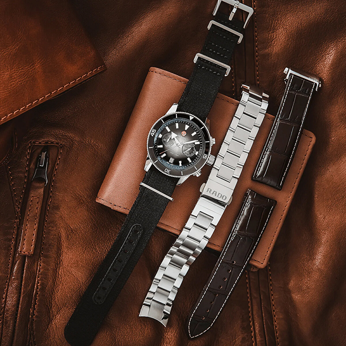Rado Captain Cook Automatic Chronograph R32145158 Yedek Kordonlu