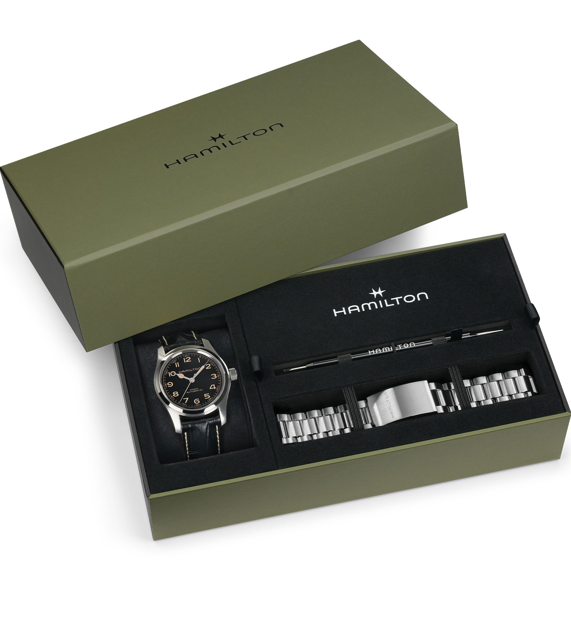 Hamilton Khaki Field Murph Automatic 42mm Bilezik Seti H70605732 Erkek Kol Saati