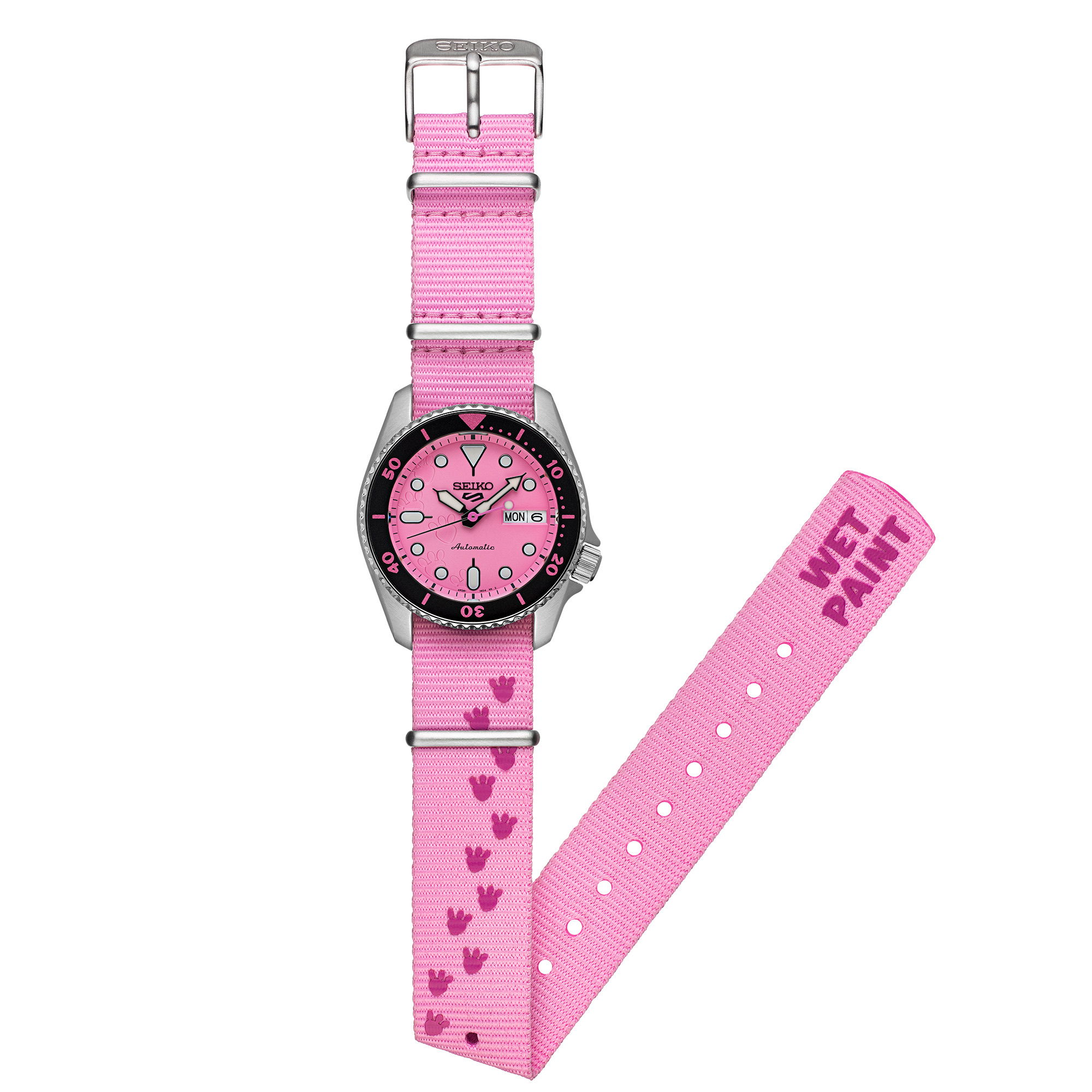 Seiko 5 Sports Automatic SRPM07K1Pink Panther Limited Edition Yedek Kordonlu