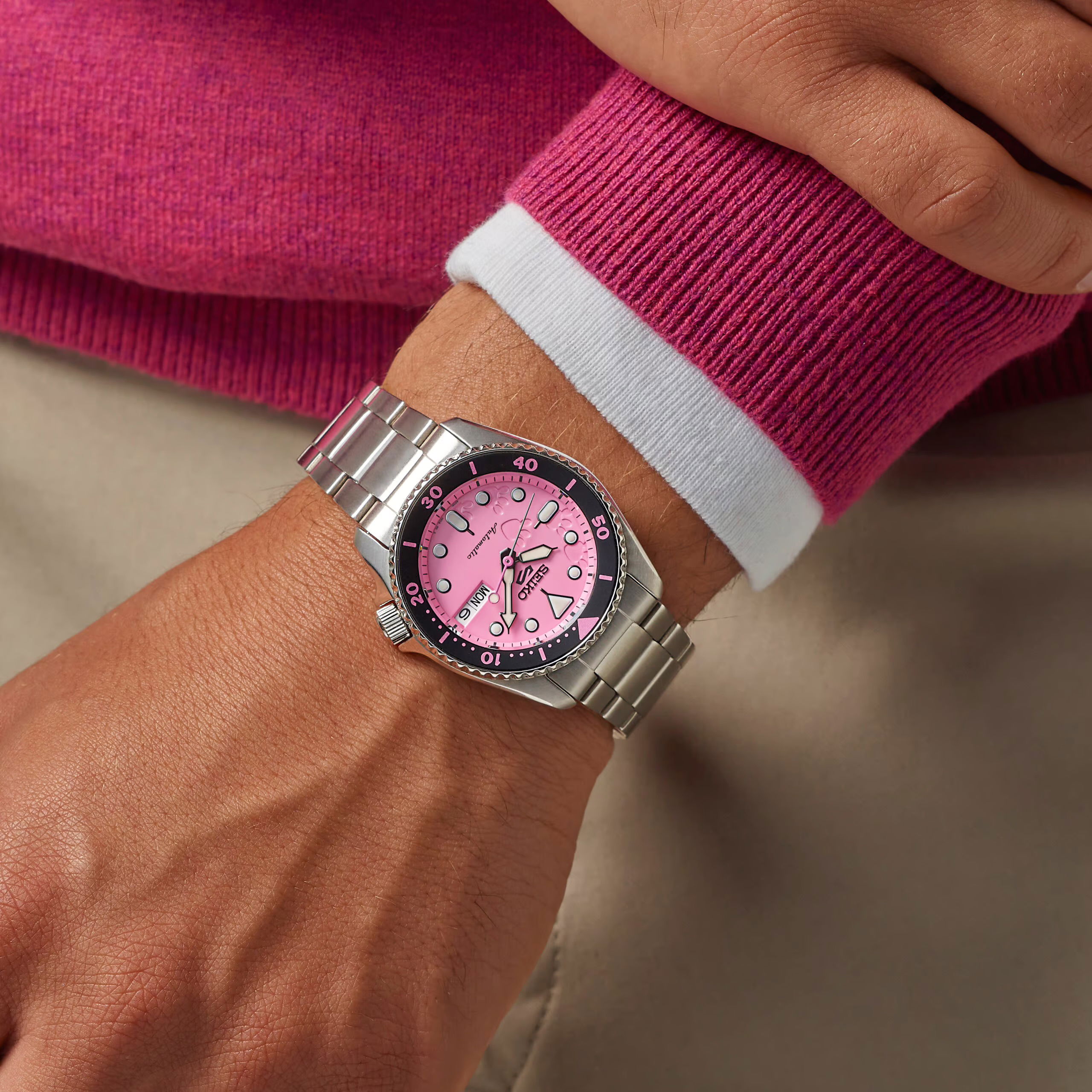 Seiko 5 Sports Automatic SRPM07K1Pink Panther Limited Edition Yedek Kordonlu