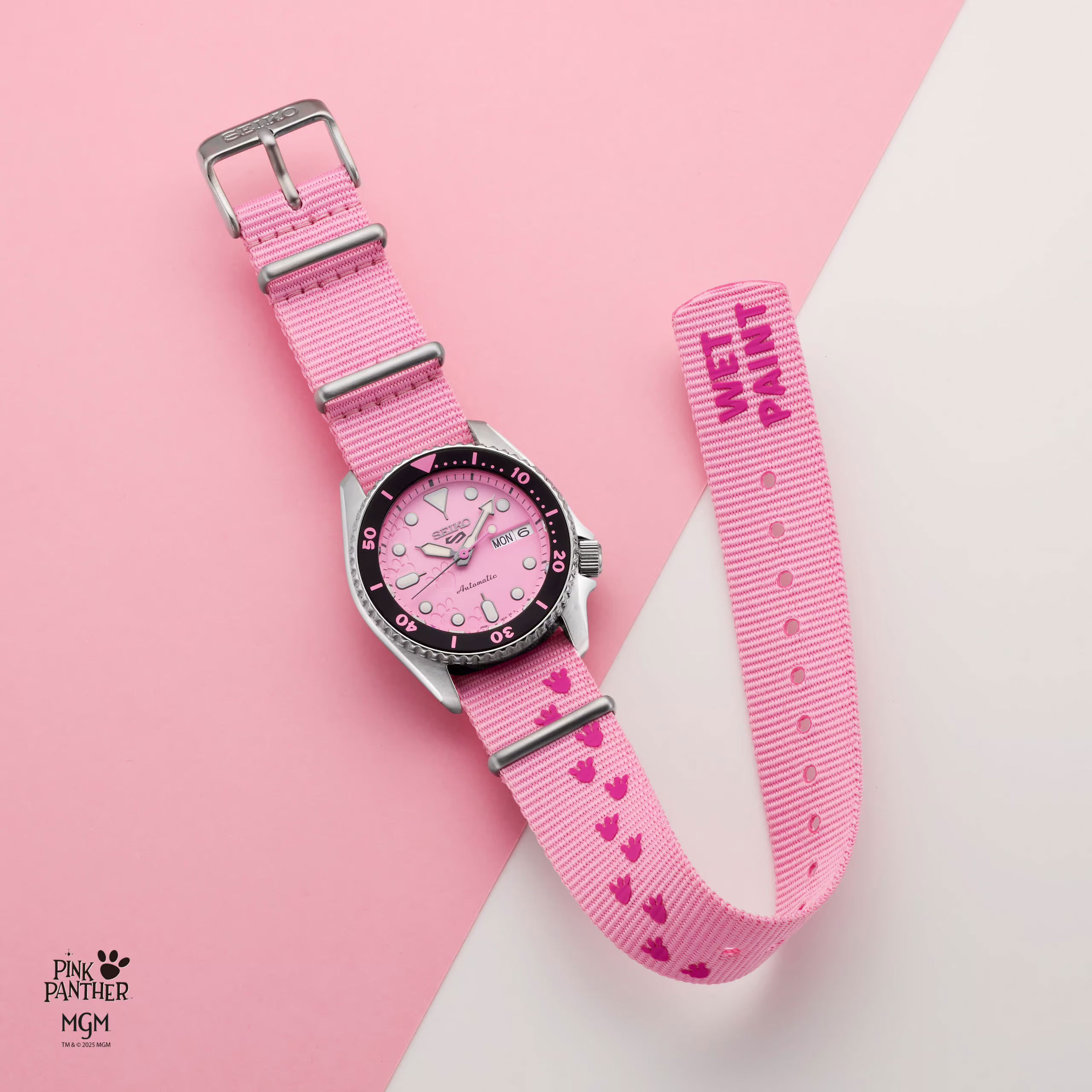 Seiko 5 Sports Automatic SRPM07K1Pink Panther Limited Edition Yedek Kordonlu
