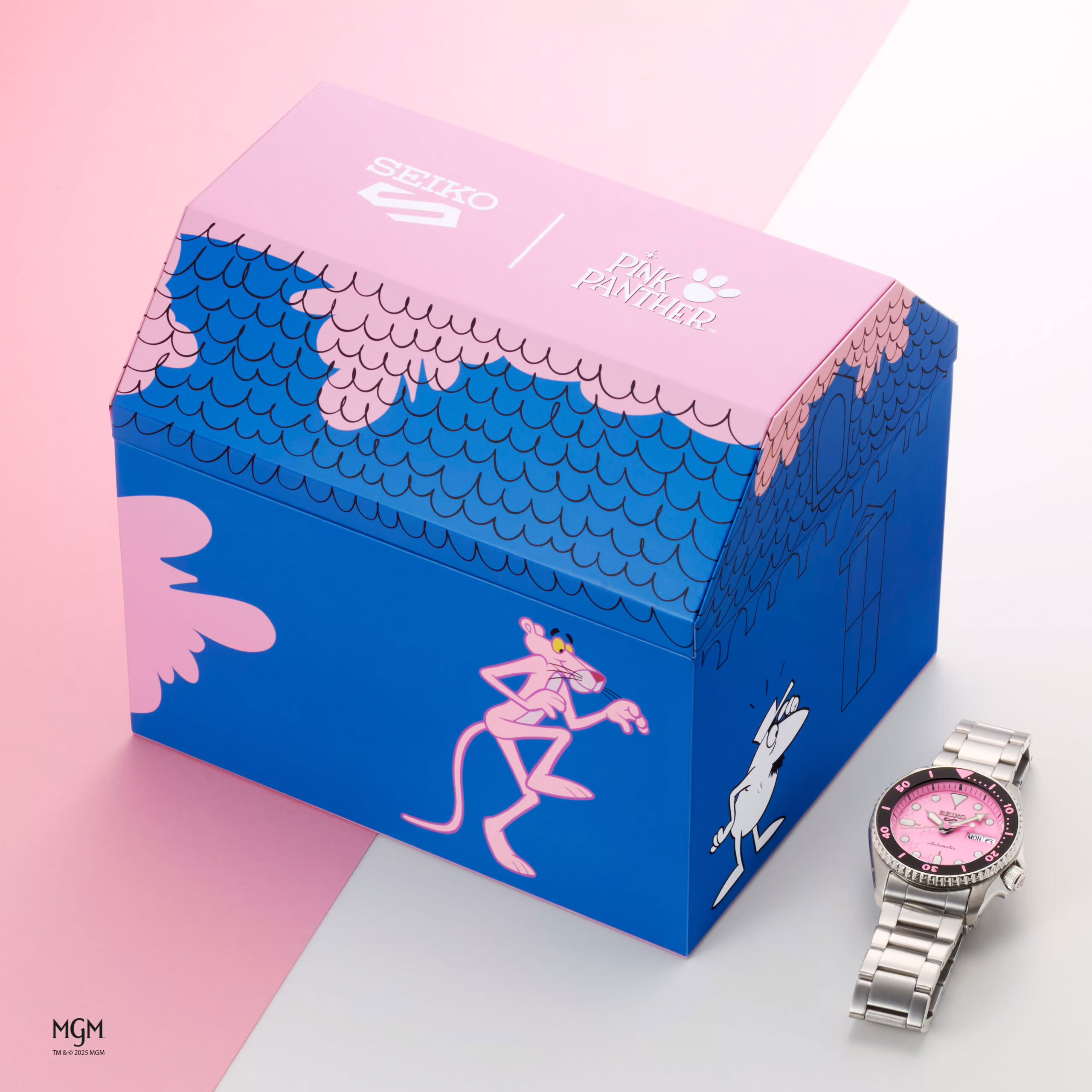 Seiko 5 Sports Automatic SRPM07K1Pink Panther Limited Edition Yedek Kordonlu