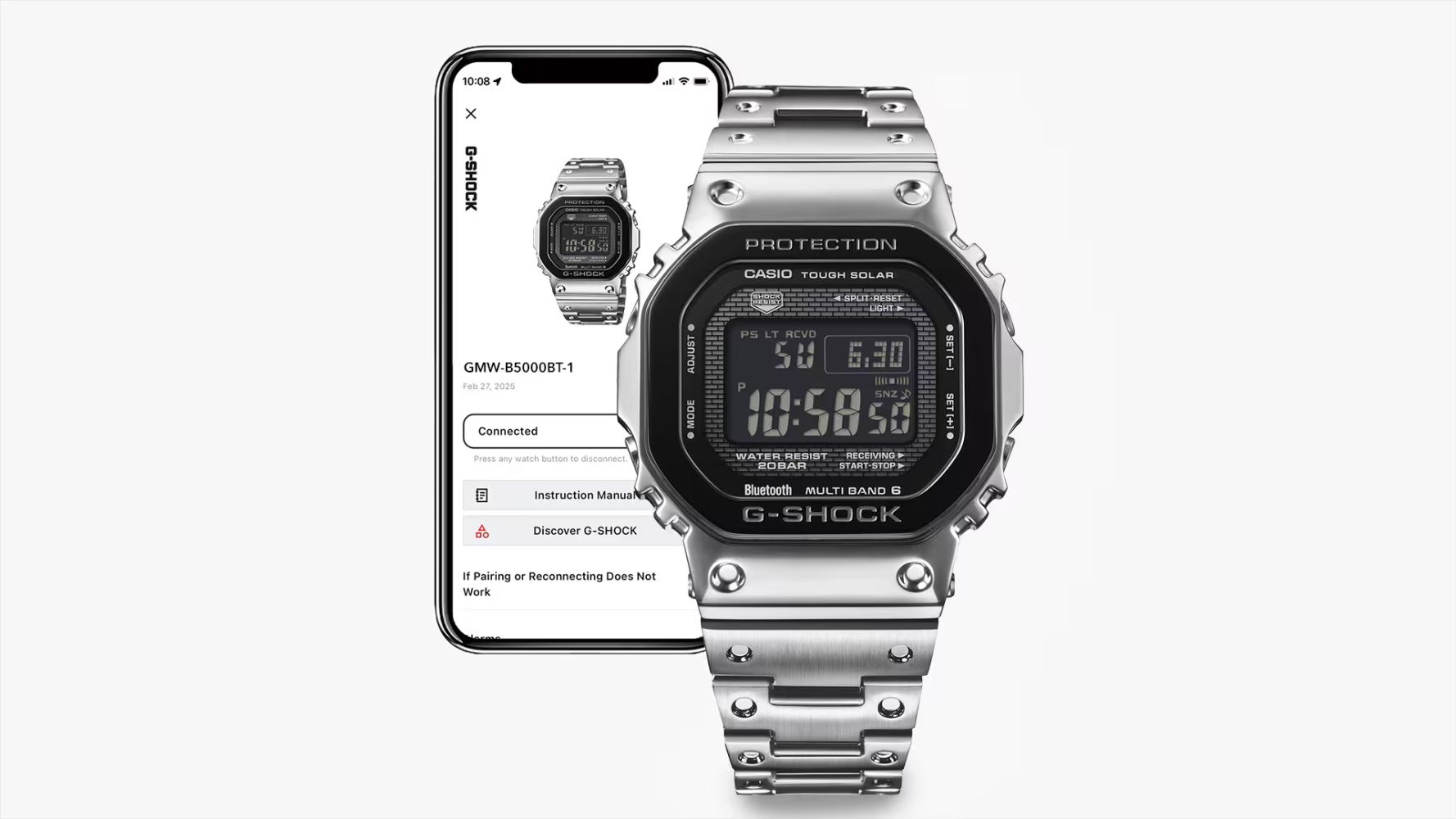 Casio G-SHOCK Premium Solar GMW-B5000BT-1DR Bluetoothlu Kol Saati