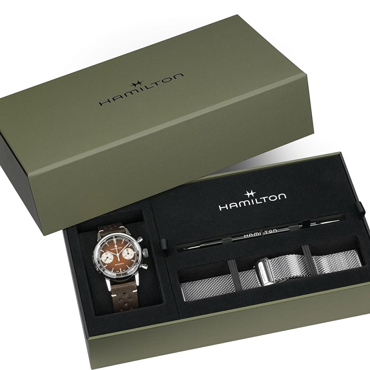 Hamilton American Classic Intra-matic Kronograf H Bundle H38429591 Erkek Yedek Kordonlu Kol Saati