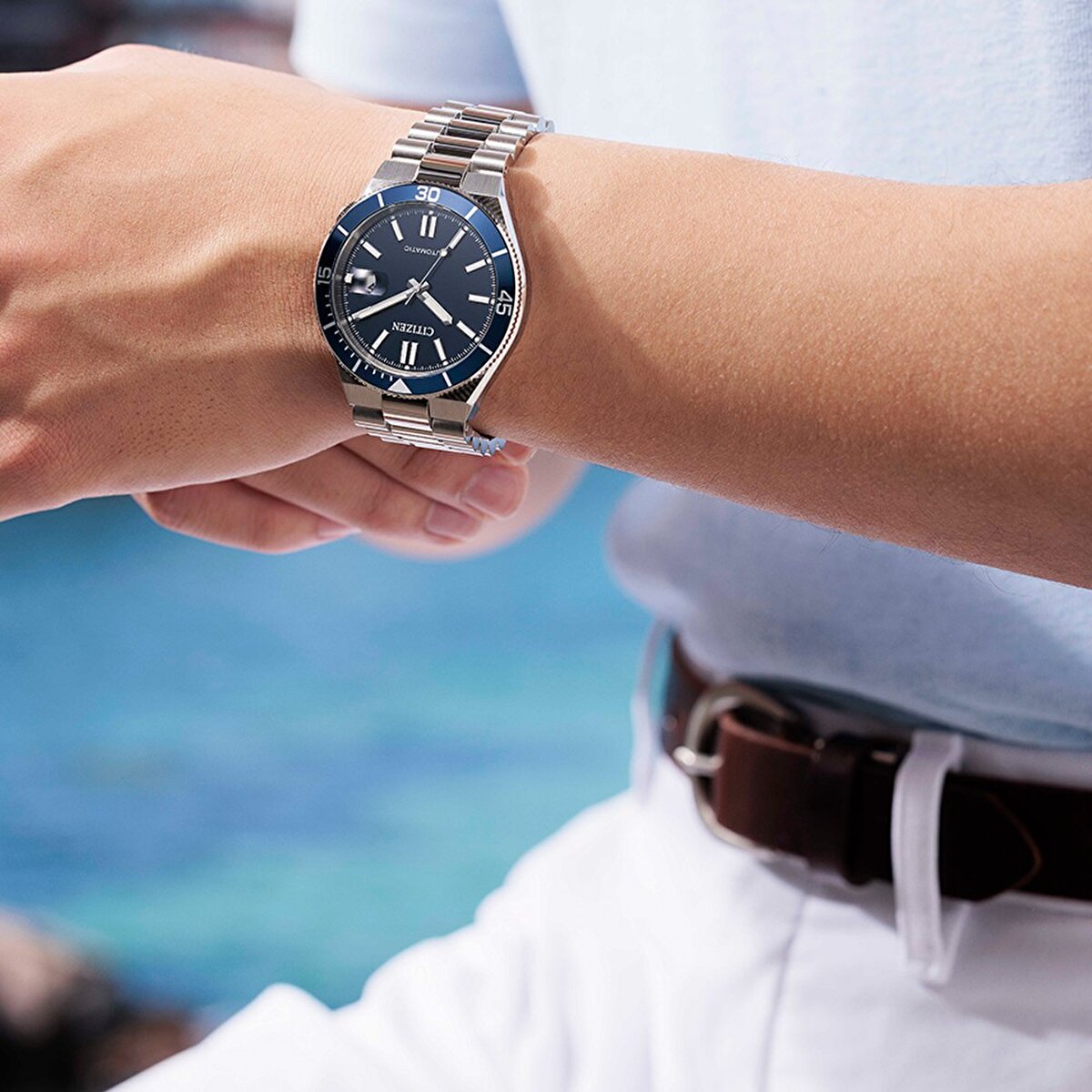 Citizen Tsuyosa Shore Navy Blue Automatic NJ0230-59L Erkek Kol Saati